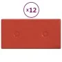 Wall panels 12 pcs red synthetic leather 30x15 cm 0.54 m² by vidaXL, Wall covering - Ref: Foro24-343969, Price: 19,87 €, Disc...