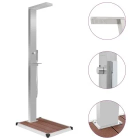 Ducha de jardín con plato acero inoxidable WPC de vidaXL, Accesorios para piscinas y spa - Ref: Foro24-3051289, Precio: 259,0...