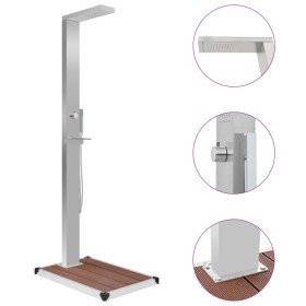 Ducha de jardín con plato acero inoxidable WPC de vidaXL, Accesorios para piscinas y spa - Ref: Foro24-3051289, Precio: 269,7...