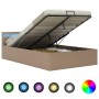 Cama canapé hidráulica LED cuero sintético capuchino 120x200 cm de vidaXL, Camas y somieres - Ref: Foro24-285560, Precio: 346...