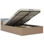 Cama canapé hidráulica LED cuero sintético capuchino 120x200 cm de vidaXL, Camas y somieres - Ref: Foro24-285560, Precio: 346...