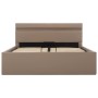 Cama canapé hidráulica LED cuero sintético capuchino 120x200 cm de vidaXL, Camas y somieres - Ref: Foro24-285560, Precio: 346...