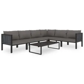 Mueblesde jardín 7 pzas y cojines ratán sintético antracita de vidaXL, Conjuntos de jardín - Ref: Foro24-49401, Precio: 688,1...