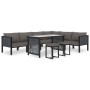 Muebles de jardín 9 pzas y cojines ratán sintético antracita de vidaXL, Conjuntos de jardín - Ref: Foro24-49405, Precio: 984,...