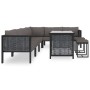 Muebles de jardín 9 pzas y cojines ratán sintético antracita de vidaXL, Conjuntos de jardín - Ref: Foro24-49405, Precio: 984,...