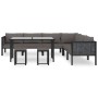 Muebles de jardín 9 pzas y cojines ratán sintético antracita de vidaXL, Conjuntos de jardín - Ref: Foro24-49405, Precio: 984,...