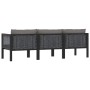 Sofá de 3 plazas con cojines ratán sintético antracita de vidaXL, Conjuntos de jardín - Ref: Foro24-49400, Precio: 381,14 €, ...