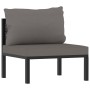 Sofá de 3 plazas con cojines ratán sintético antracita de vidaXL, Conjuntos de jardín - Ref: Foro24-49400, Precio: 381,14 €, ...