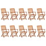 Set de comedor de jardín 11 piezas madera maciza de acacia de vidaXL, Conjuntos de jardín - Ref: Foro24-3086978, Precio: 839,...