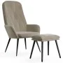 Relaxation armchair with light gray velvet stool by vidaXL, Armchairs - Ref: Foro24-3097619, Price: 109,47 €, Discount: %