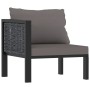 Sofá de 3 plazas con cojines ratán sintético antracita de vidaXL, Conjuntos de jardín - Ref: Foro24-49400, Precio: 381,14 €, ...