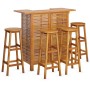 Juego muebles de bar para jardín 5 pzas madera maciza de acacia de vidaXL, Conjuntos de jardín - Ref: Foro24-3116001, Precio:...