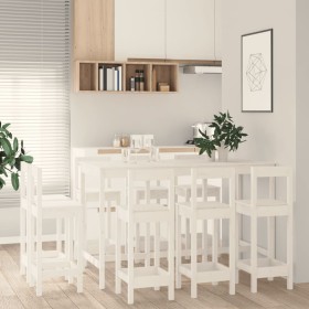 Set de bar 9 piezas madera maciza de pino blanco de vidaXL, muebles para cocinas y comedores - Ref: Foro24-3124723, Precio: 5...