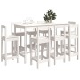 Set de bar 9 piezas madera maciza de pino blanco de vidaXL, muebles para cocinas y comedores - Ref: Foro24-3124723, Precio: 5...