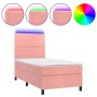 Cama box spring colchón y LED terciopelo rosa 80x200 cm de vidaXL, Camas y somieres - Ref: Foro24-3136034, Precio: 319,73 €, ...