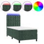 Cama box spring colchón y LED terciopelo verde oscuro 80x200 cm de vidaXL, Camas y somieres - Ref: Foro24-3136332, Precio: 30...
