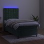 Cama box spring colchón y LED terciopelo verde oscuro 80x200 cm de vidaXL, Camas y somieres - Ref: Foro24-3136332, Precio: 30...