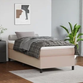 Cama box spring con colchón cuero sintético capuchino 90x190 cm de vidaXL, Camas y somieres - Ref: Foro24-3144583, Precio: 29...