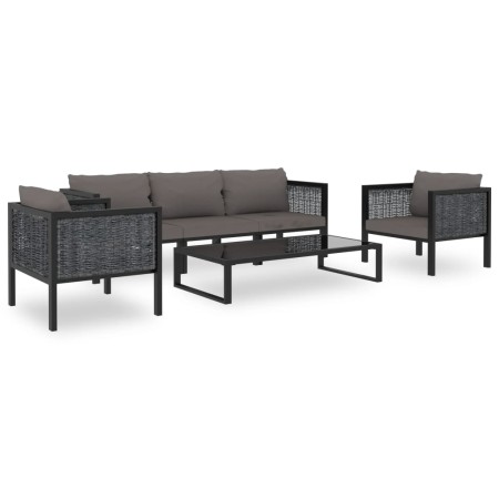 Muebles de jardín 6 pzas y cojines ratán sintético antracita de vidaXL, Conjuntos de jardín - Ref: Foro24-49407, Precio: 727,...