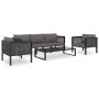 Muebles de jardín 6 pzas y cojines ratán sintético antracita de vidaXL, Conjuntos de jardín - Ref: Foro24-49407, Precio: 727,...