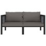 Sofá de 2 plazas con cojines ratán sintético antracita de vidaXL, Conjuntos de jardín - Ref: Foro24-49399, Precio: 206,55 €, ...