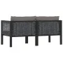 Sofá de 2 plazas con cojines ratán sintético antracita de vidaXL, Conjuntos de jardín - Ref: Foro24-49399, Precio: 204,49 €, ...