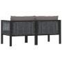 Sofá de 2 plazas con cojines ratán sintético antracita de vidaXL, Conjuntos de jardín - Ref: Foro24-49399, Precio: 206,55 €, ...