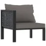 Sofá de 2 plazas con cojines ratán sintético antracita de vidaXL, Conjuntos de jardín - Ref: Foro24-49399, Precio: 204,49 €, ...