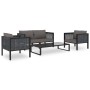 Muebles jde ardín 5 pzas y cojines ratán sintético antracita de vidaXL, Conjuntos de jardín - Ref: Foro24-49408, Precio: 464,...