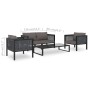 Muebles jde ardín 5 pzas y cojines ratán sintético antracita de vidaXL, Conjuntos de jardín - Ref: Foro24-49408, Precio: 464,...