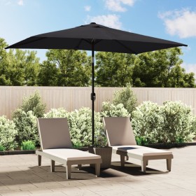 Sombrilla de jardín con palo de metal negro 300x200 cm de vidaXL, Sombrillas - Ref: Foro24-47128, Precio: 73,70 €, Descuento: %