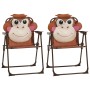 Mesa y sillas de jardín infantil 3 piezas con sombrilla marrón de vidaXL, Conjuntos de jardín - Ref: Foro24-48099, Precio: 72...