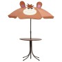 Mesa y sillas de jardín infantil 3 piezas con sombrilla marrón de vidaXL, Conjuntos de jardín - Ref: Foro24-48099, Precio: 72...