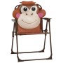 Mesa y sillas de jardín infantil 3 piezas con sombrilla marrón de vidaXL, Conjuntos de jardín - Ref: Foro24-48099, Precio: 72...