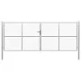 Silver galvanized steel garden gate 415x200 cm by vidaXL, garden gates - Ref: Foro24-144301, Price: 566,70 €, Discount: %