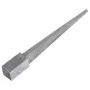 Picas de tierra 2 unidades acero galvanizado plateado 7x7x75 cm de vidaXL, Puntas para anclaje en el suelo - Ref: Foro24-1454...