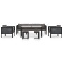 Muebles jardín 8 pzas y cojines ratán sintético gris antracita de vidaXL, Conjuntos de jardín - Ref: Foro24-49406, Precio: 74...