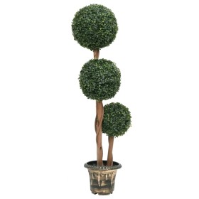 Planta de boj artificial forma de bola con maceta verde 119 cm de vidaXL, Flora artificial - Ref: Foro24-336514, Precio: 145,...