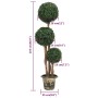 Planta de boj artificial forma de bola con maceta verde 119 cm de vidaXL, Flora artificial - Ref: Foro24-336514, Precio: 145,...