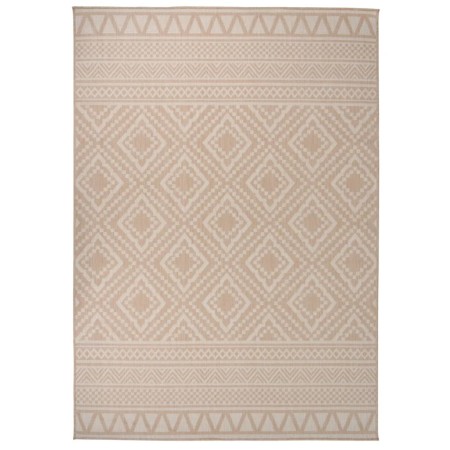 Alfombra de exterior de tejido plano rayas marrones 140x200 cm de vidaXL, Alfombras - Ref: Foro24-340866, Precio: 54,35 €, De...