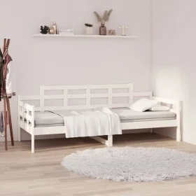 Solid white pine wood sofa bed 80x200 cm by vidaXL, Beds and slatted bases - Ref: Foro24-820333, Price: 111,45 €, Discount: %