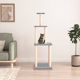 Rascador para gatos con postes de sisal gris claro 149 cm de vidaXL, Mobiliario para gatos - Ref: Foro24-171742, Precio: 39,5...