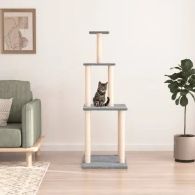 Rascador para gatos con postes de sisal gris claro 149 cm de vidaXL, Mobiliario para gatos - Ref: Foro24-171742, Precio: 39,3...