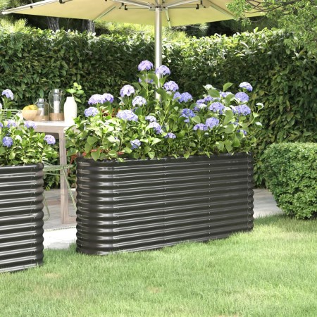 Jardinera arriate acero recubierto polvo antracita 152x40x68 cm de vidaXL, Maceteros y jardineras - Ref: Foro24-318896, Preci...
