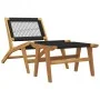 Silla de jardín con reposapiés madera maciza teca y poliéster de vidaXL, Sillas de jardín - Ref: Foro24-319155, Precio: 245,3...