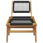 Silla de jardín con reposapiés madera maciza teca y poliéster de vidaXL, Sillas de jardín - Ref: Foro24-319155, Precio: 245,3...