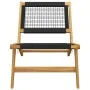 Silla de jardín con reposapiés madera maciza teca y poliéster de vidaXL, Sillas de jardín - Ref: Foro24-319155, Precio: 245,3...
