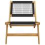 Silla de jardín con reposapiés madera maciza teca y poliéster de vidaXL, Sillas de jardín - Ref: Foro24-319155, Precio: 250,9...