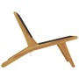Silla de jardín con reposapiés madera maciza teca y poliéster de vidaXL, Sillas de jardín - Ref: Foro24-319155, Precio: 250,9...