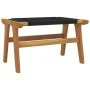 Silla de jardín con reposapiés madera maciza teca y poliéster de vidaXL, Sillas de jardín - Ref: Foro24-319155, Precio: 245,3...